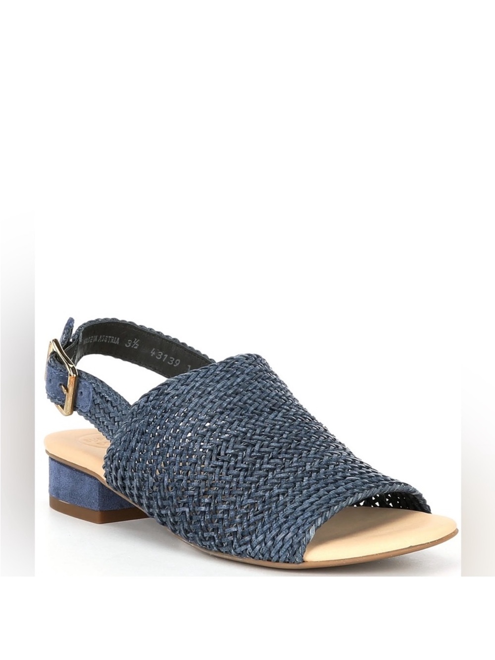 Paul Green Helena woven leather block heel slingback sandals
